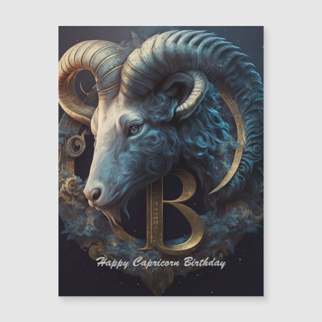 Tarjeta magnética de cumpleaños de Capricornio fel (Anverso)