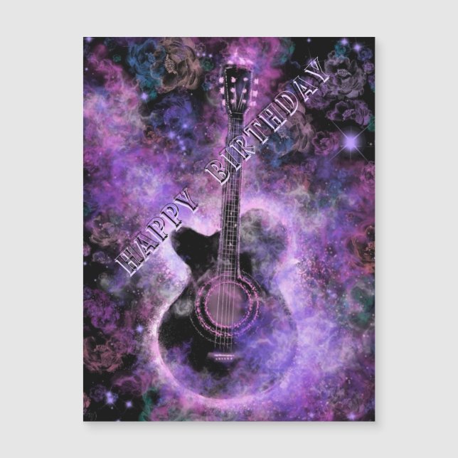 Tarjeta magnética de cumpleaños de música rock con (Anverso)