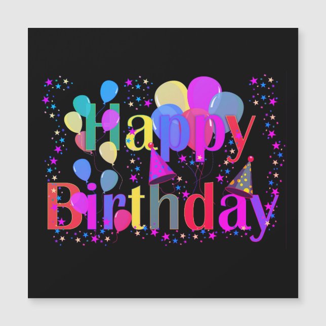 Tarjeta magnética de cumpleaños feliz (Anverso)