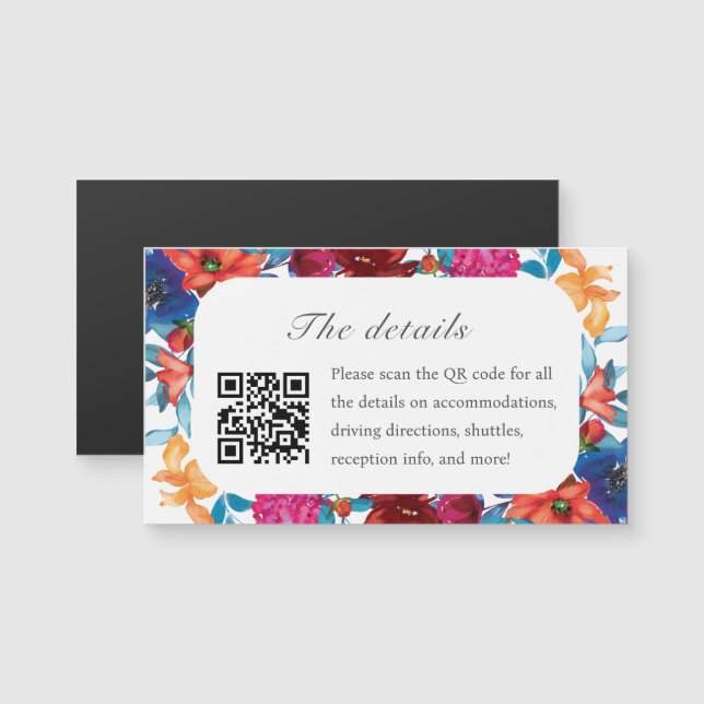 Tarjeta magnética de detalles de Boda de flores de (Anverso/Reverso)