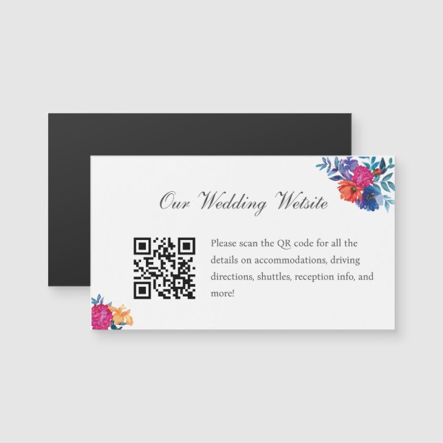 Tarjeta magnética de detalles de Boda de flores de (Anverso/Reverso)