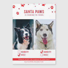 Tarjeta magnética de dos Navidades de perro travie