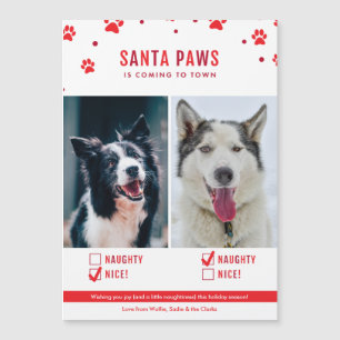 Tarjeta magnética de dos Navidades de perro travie