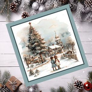 Tarjeta magnética de escenas de navidades