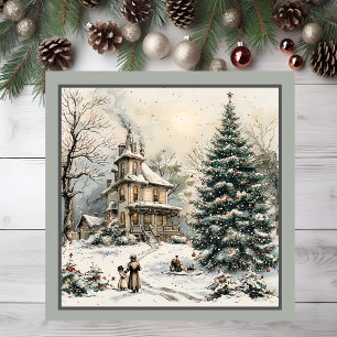 Tarjeta magnética de escenas de navidades