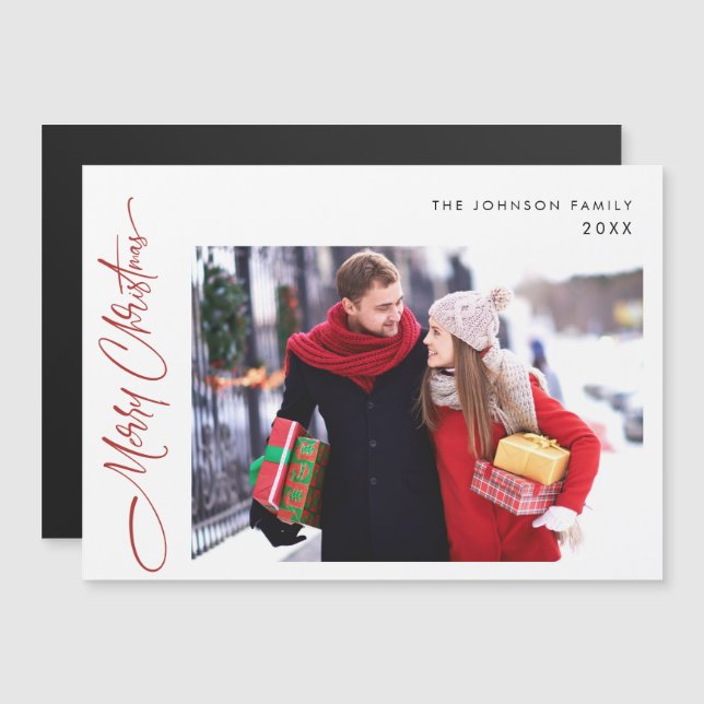 Tarjeta magnética de festividad navideña (Anverso/Reverso)