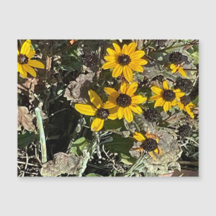 Tarjeta magnética de flor amarilla