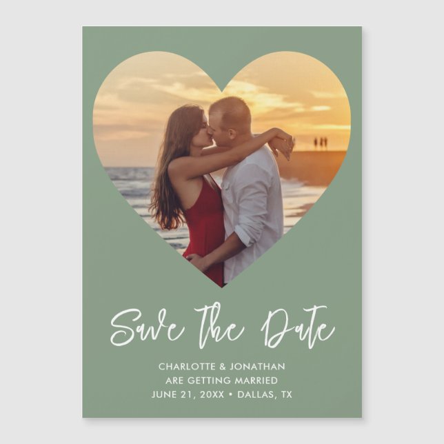 Tarjeta Magnética de Foto con Corazón para Salvar  (Anverso)
