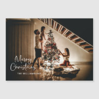 Tarjeta magnética de foto de Navidad con letra man