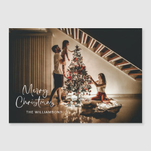 Tarjeta magnética de foto de Navidad con letra man