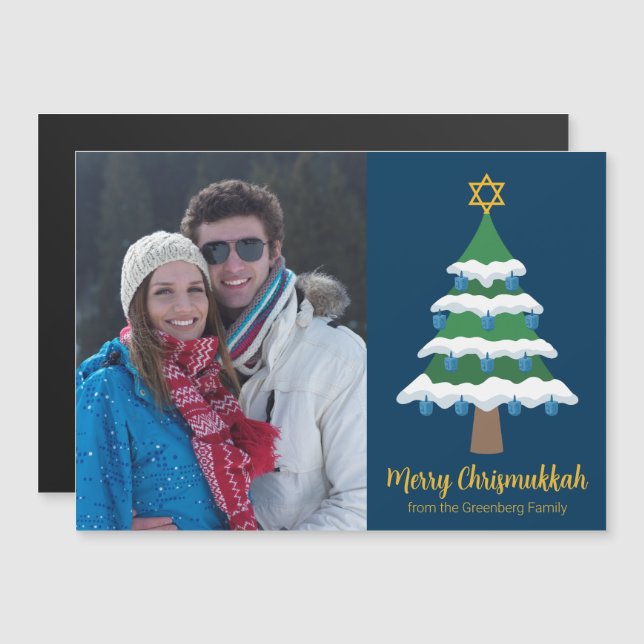 Tarjeta magnética de fotos para festividades judía (Anverso/Reverso)