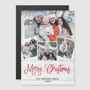 Tarjeta magnética de fotos para navidades Rustic W