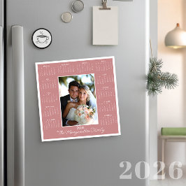 Tarjeta magnética de fotos rosa de 2026