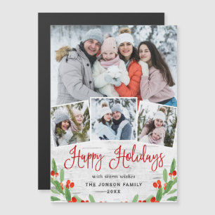 Tarjeta magnética de fotos Rústica Birch Bark 4 na