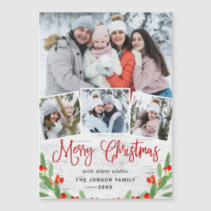 Tarjeta magnética de fotos Rústica Birch Bark 4 na