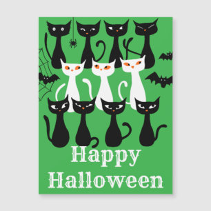 Tarjeta magnética de gatos de Halloween graciosos 