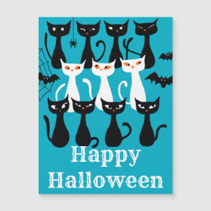 Tarjeta magnética de gatos de Halloween graciosos