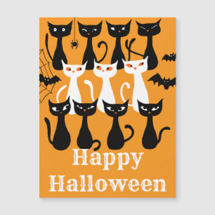 Tarjeta magnética de gatos de Halloween graciosos
