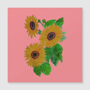 tarjeta magnética de girasoles