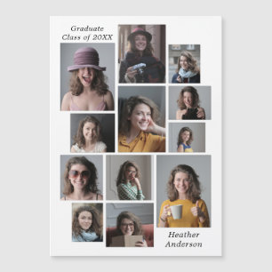 Tarjeta magnética de graduación de 12 fotos en col