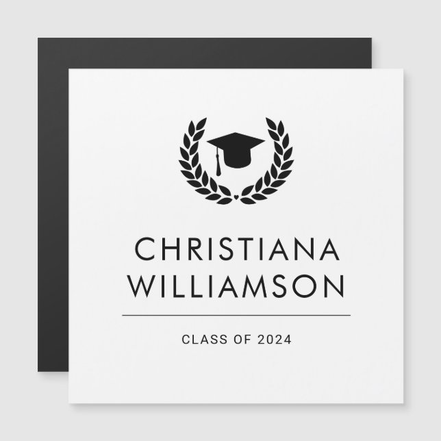 Tarjeta magnética de graduación de la escuela pers (Anverso/Reverso)