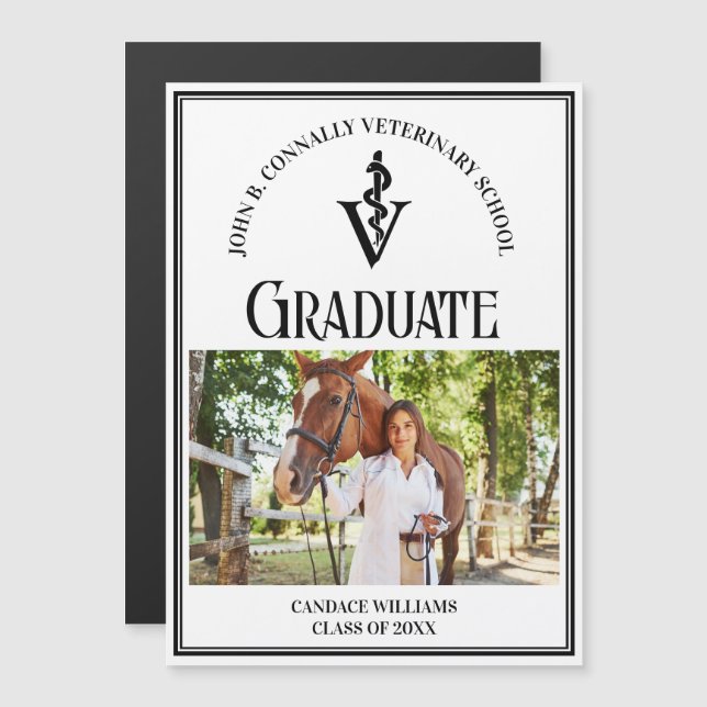 Tarjeta magnética de graduación fotográfica de la  (Anverso/Reverso)