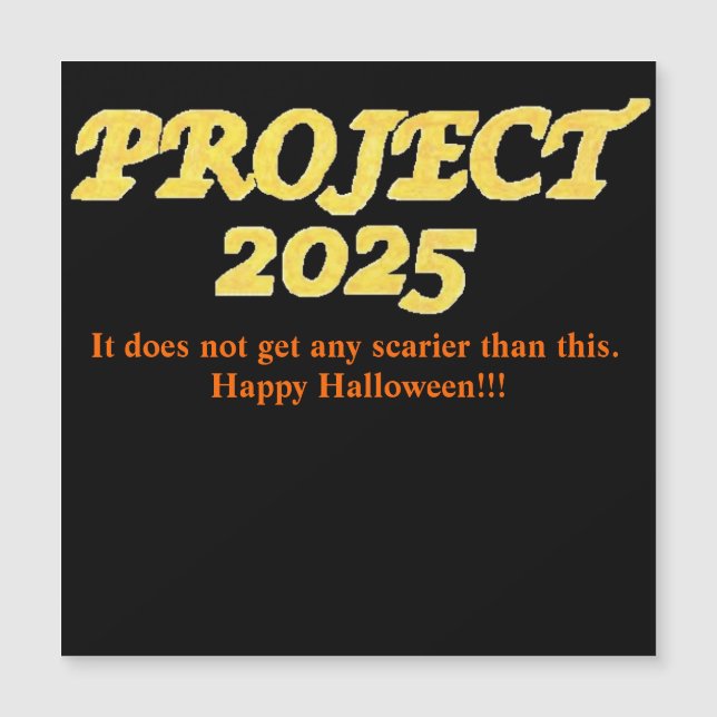 Tarjeta Magnética de Halloween Project 2025 (Anverso)