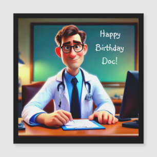 Tarjeta magnética de Happy Birday Doc