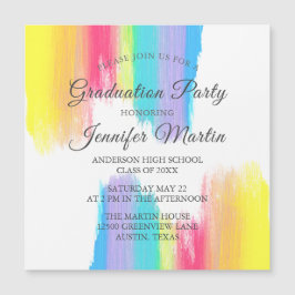 Tarjeta magnética de invitación para fiesta de gra
