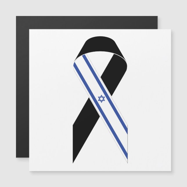 Tarjeta magnética de la bandera negra de Israel (Anverso/Reverso)