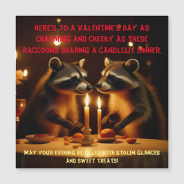 Tarjeta magnética de la cena a la luz de las velas
