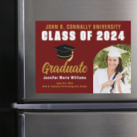 Tarjeta magnética de la foto de graduación de oro 