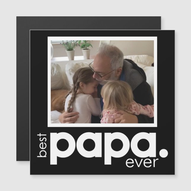 Tarjeta magnética de la foto del mejor papá de la  (Anverso/Reverso)