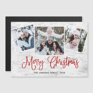 Tarjeta magnética de la foto Rústica Birch Bark 3