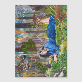 Tarjeta magnética de la mujer del arándano azul