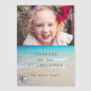 Tarjeta magnética de Navidad de playa