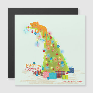 Tarjeta magnética de Navidad del árbol de Catmas