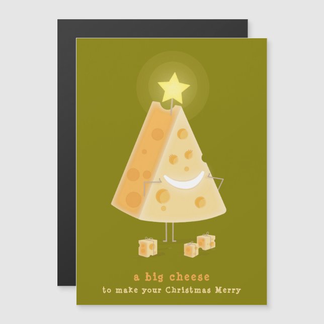 Tarjeta magnética de Navidad del gran queso (Anverso/Reverso)