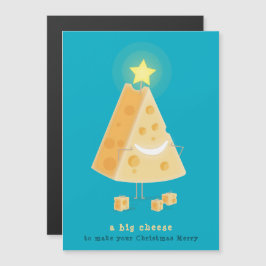 Tarjeta magnética de Navidad del gran queso