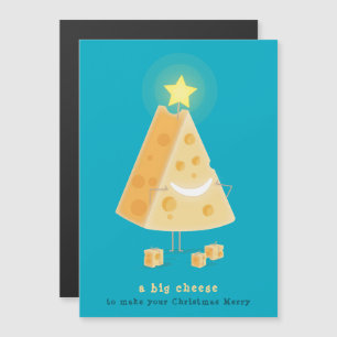 Tarjeta magnética de Navidad del gran queso