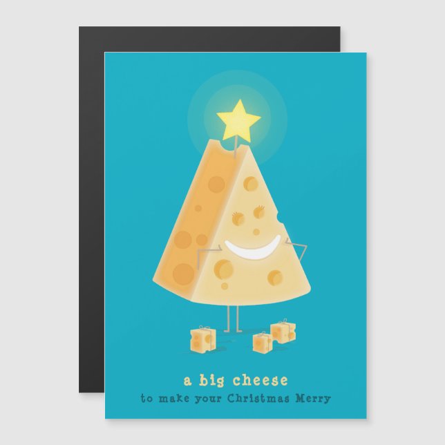 Tarjeta magnética de Navidad del gran queso (Anverso/Reverso)