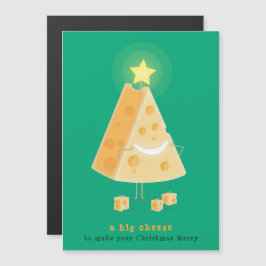 Tarjeta magnética de Navidad del gran queso