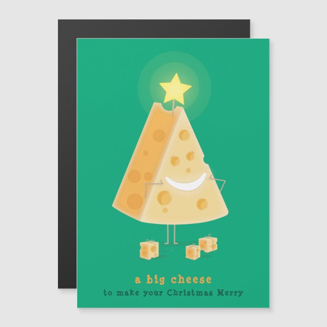 Tarjeta magnética de Navidad del gran queso (Anverso/Reverso)