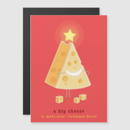 Tarjeta magnética de Navidad del gran queso