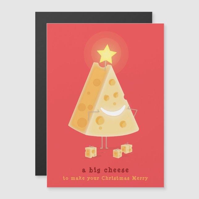 Tarjeta magnética de Navidad del gran queso (Anverso/Reverso)