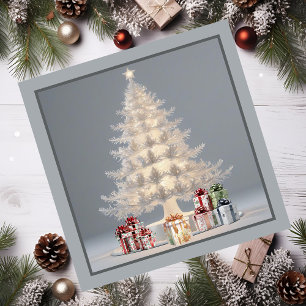 Tarjeta magnética de Navidades blancos