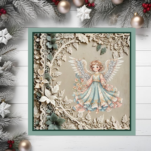 Tarjeta magnética de Navidades de Ángel Cute (Christmas angel.)