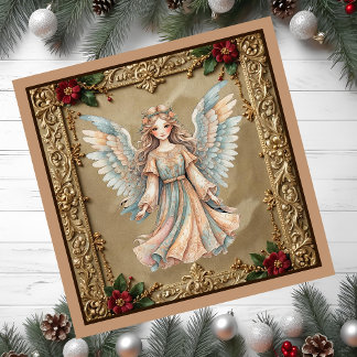 Tarjeta magnética de Navidades de ángel enmarcados