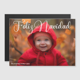 Tarjeta magnética de Navidades de escritura blanca