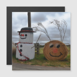 Tarjeta magnética de Navidades de granjas